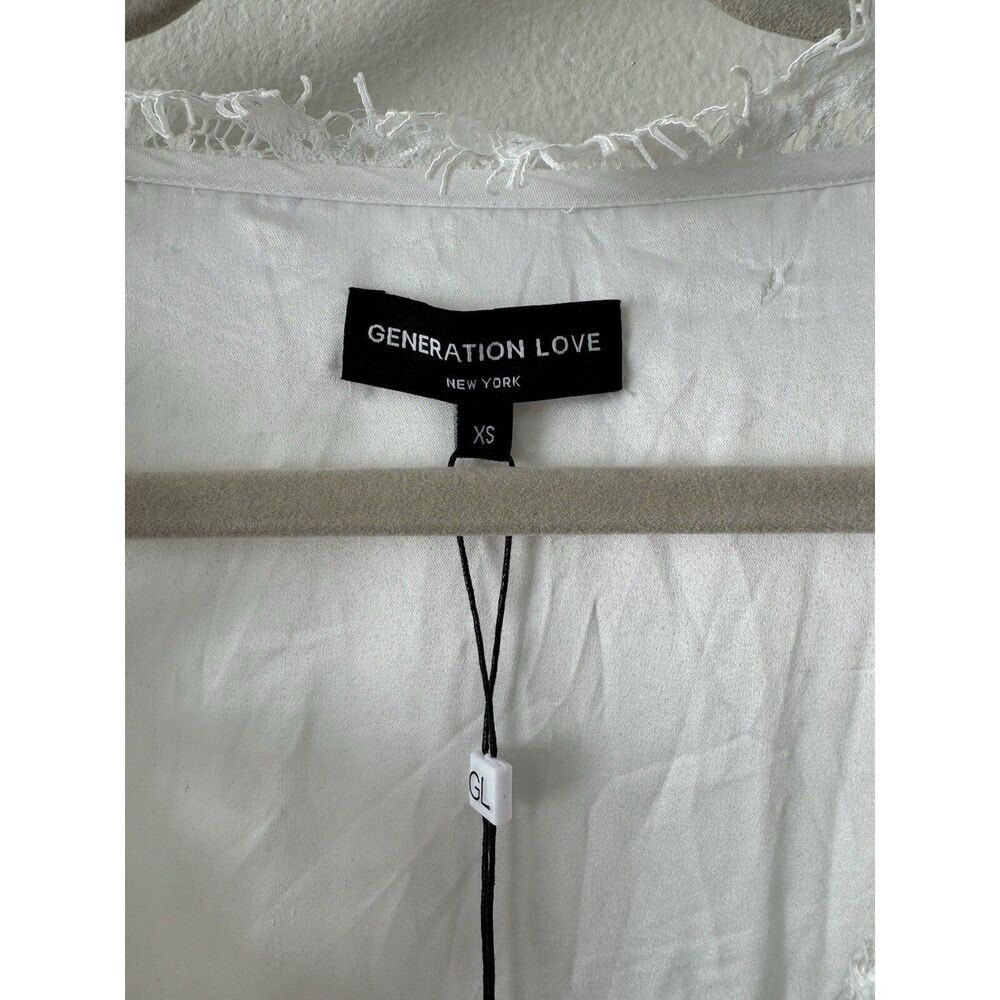 Generation Love White Lace Midi Dress V-Neck Long Sleeve Bridal XS New - Picture 6 of 13